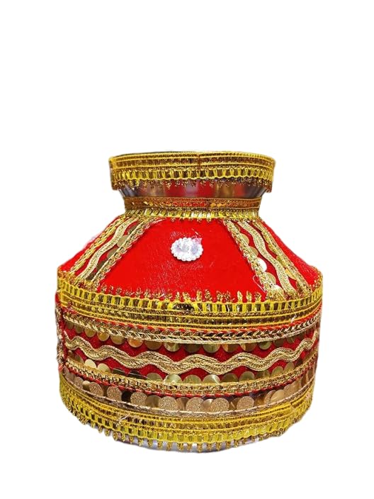Fancy Stainless Steel Decorated Matka/Designer Pooja Kalash for Wedding/Matki for Sindhi Marriage/Puja-image-34