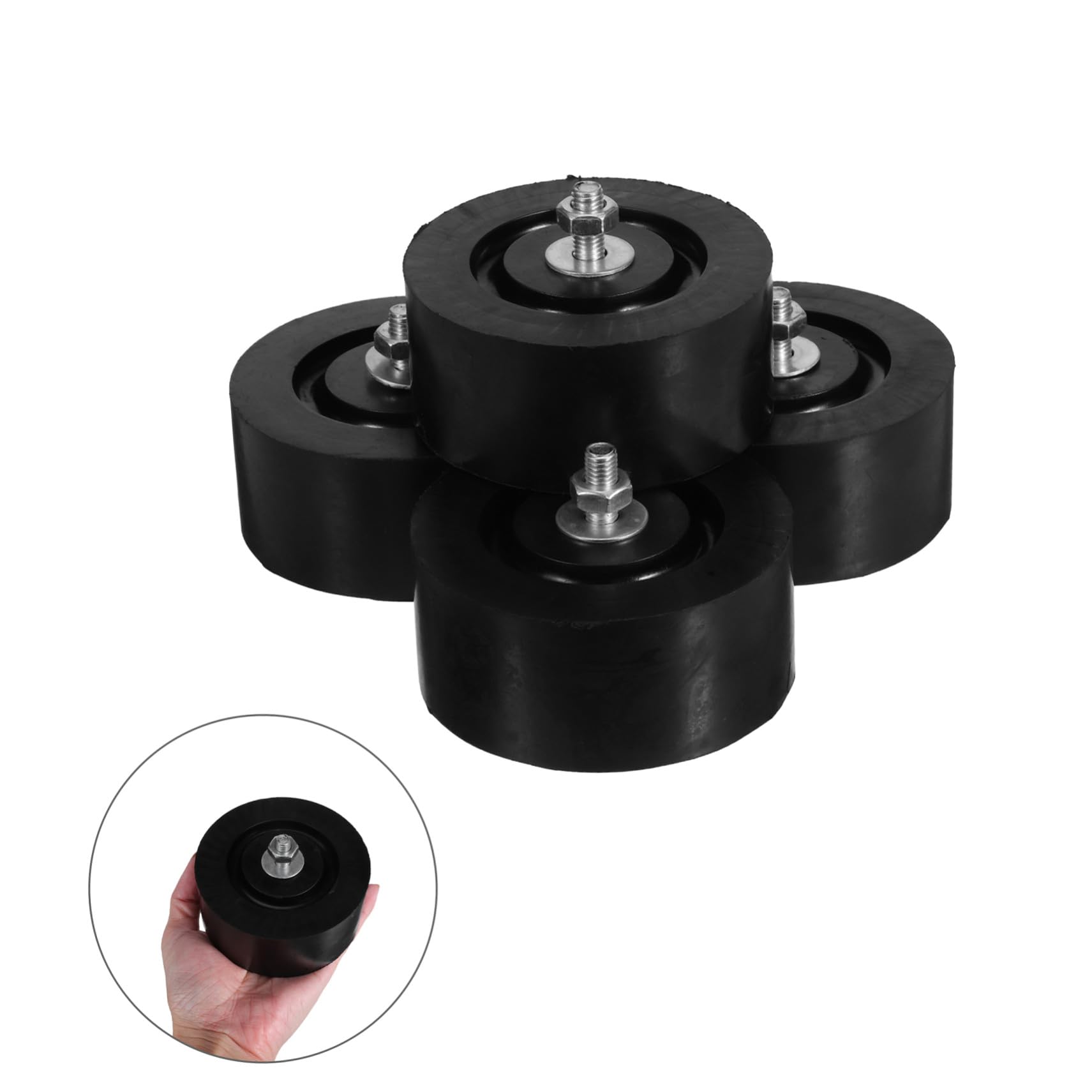 4 Alfombrillas Antivibración Para Aire Acondicionado Soportes De Goma Antivibración Almohadillas Redondas De Goma Para Aire Acondicionado Color Negro