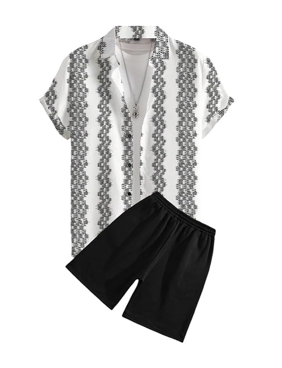 Men’s Night Suit| Casual Wear| Lounge-wear Nightdress Pajama Set | Summer Night Wear | Printed Casual Sleepwear| Pajama Shorts Night Suits Set...-image-19