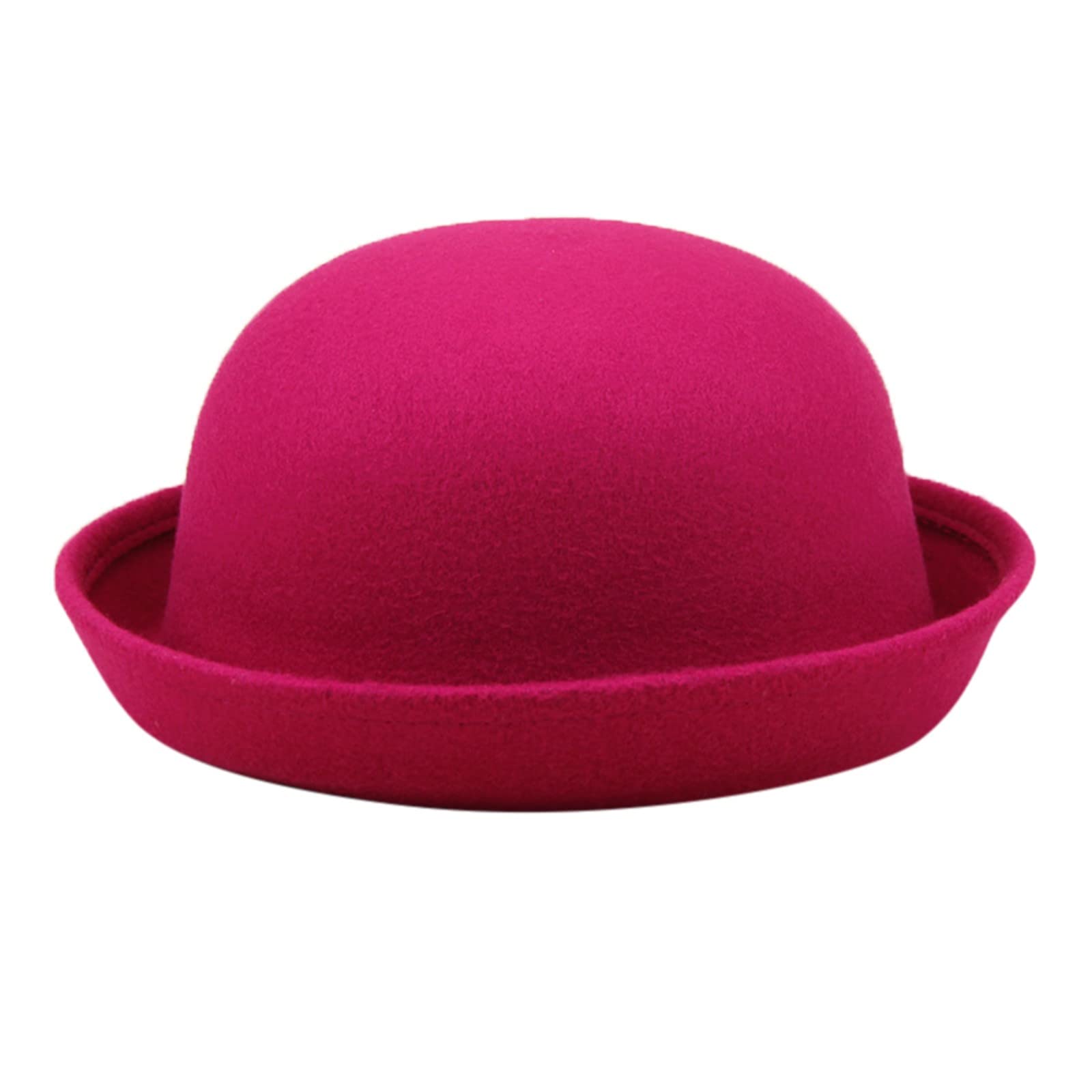 Child Felthat Black Bowler Hat Top Hats Woolen Bowler Cap for Kids Adults Boys Girls Fancy Dress Kids Top Caps for World Book Day Unisex Children Hat One Size Felthat Head Accessory (One Size)
