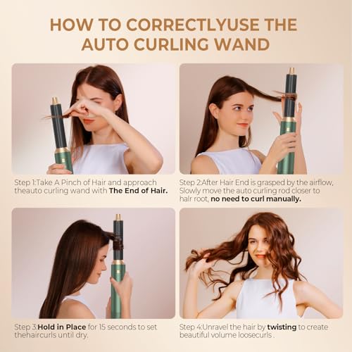Image of 5 in 1 Upgrade Hair Dryer Brush Set Blow Dryer Brush, Negative Ion Air Styler Curling Wrap Air Curler, Hot Air Brush Curling Iron Hair Styling Tools As A Gift for Straight /Curl /Dry /Smooth