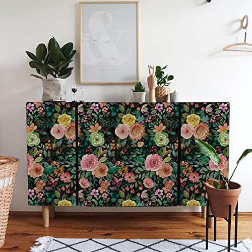 Papel tapiz floral para despegar y pegar impermeable que renueva armarios de cocina 6