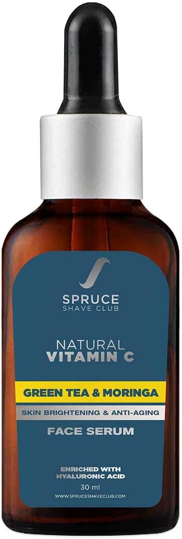 Spruce Shave Club 40% Vitamin C Face Serum for Men | Skin Brightening Serum with Hyaluronic Acid for Fine Lines & Dark Spots 30 ml