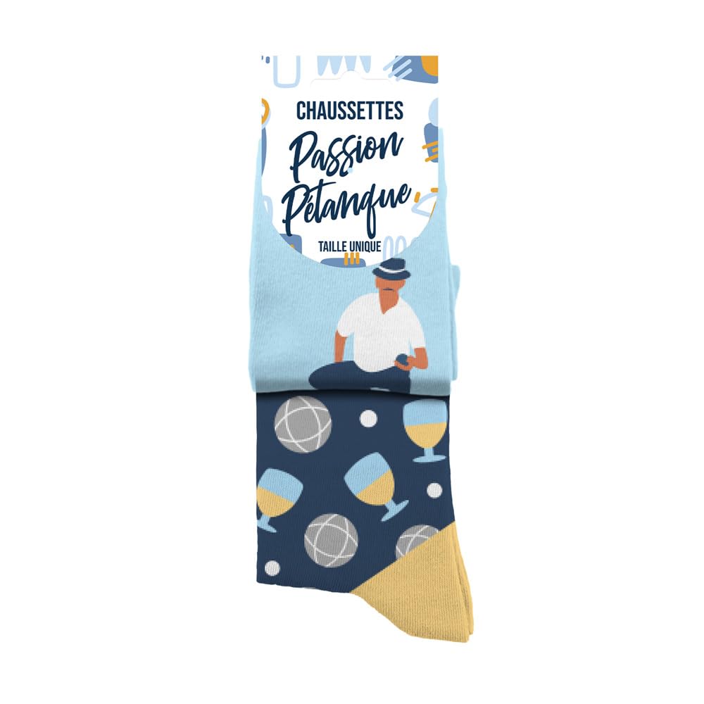 STC - Men's Passion Petanque Cotton Socks, Multicoloured, One Size (39-45)