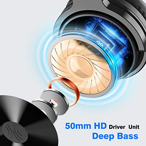 Oneodio Bluetooth Over Ear Headphones, 110 Hrs Wireless/Wired Stereo Sound Foldable Headsets With Deep Bass 50Mm Neodymium Drivers For Pc/Phone/Tablet - Studio Wireless Pro C, Black #TOP2