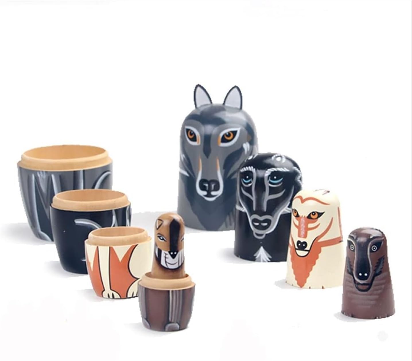 Rosyjskie Matryoshka 5 sztuk zagnieżdżająca lalka drewniana Matrioszka zwierzęca na boże narodzenie prezent urodzinowy dekoracja wnętrz Lalka Matrioszka