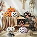 YRXRUS Evil Pumpkin Pillows, Halloween Pillow, Pumpkin Shaped Throw Pillows Happy Halloween Decoration, Off White 6x12 Inches Soft Rabbit Fur Pillow for Natural Accent Pillows for Holiday, Fall