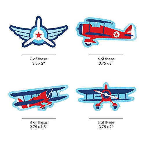 Decoración con Pitillos de Papel Temática Avión - Set 24 miniatura 2
