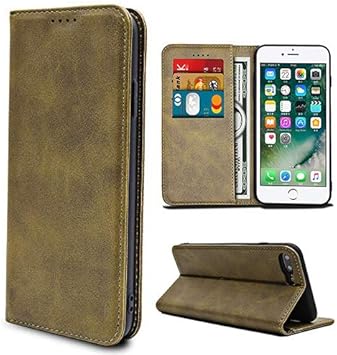 Amazon Co Jp Iphone6 Plus Iphone6s プラス ケース 手帳型 手帳 ベルトなし カード収納 マグネット付き アイフォン6s プラス アイフォン6 Plus 全面保護 レザー スマホケース おしゃれ シンプル グリーン 家電 カメラ