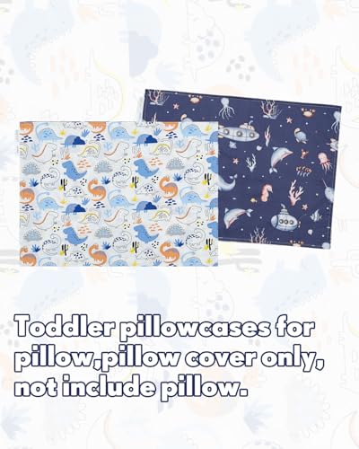 Image of ALVABABY Toddler Pillowcases 2 Pack Organic Cotton Fit 13 inchx 18 inch or 12 inchx16 inch Kids Pillow Cover Envelope for Girl Boy Travel(Pillowcase Only)