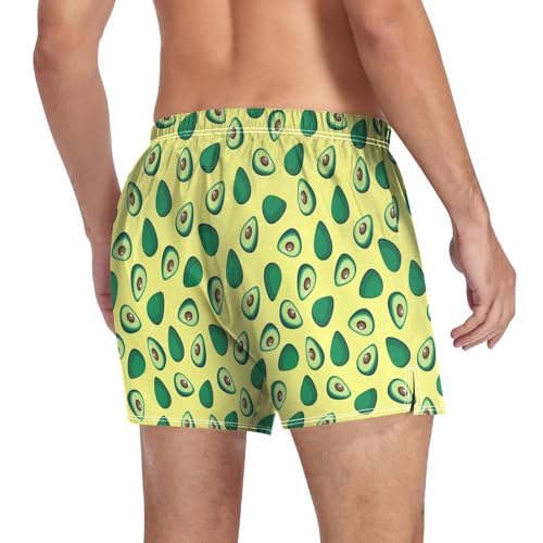 Men's Cotton Boxers Briefs Avocado Breathable Boxer Shorts Underwear with Button Fly4