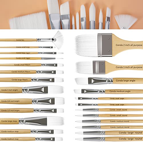 Conda CONDA-103 Paint Brushes Set Of 24 Different Shapes Professional Painting Brushes thumb #1