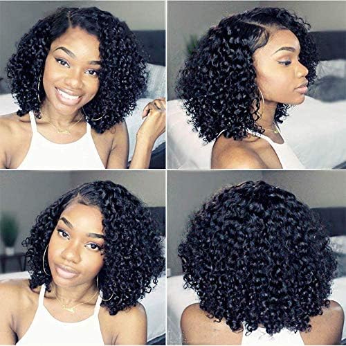 Thriving Hair 8A Brazilian Virgin Hair Lace Front Wigs for Black Women Curly Glueless Lace Front Wigs with Baby Hair(18inch with 130% density, lace front wigs)