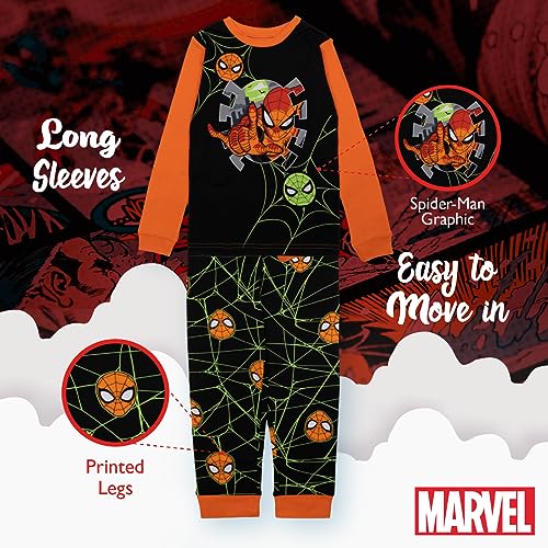 Image of Marvel Boys' 2-piece Snug-fit Cotton Matching Holiday Pajama Set, Soft & Cute for Kids