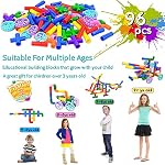 STEM Learning Pipe Tube Toys, Tube Locks Construction Building Blocks 96 Pcs - Multicolor Educational Building Blocks Set with Wheels& Spouts & Joints for Kids Ages 3+ Visit The FUBAODA Store