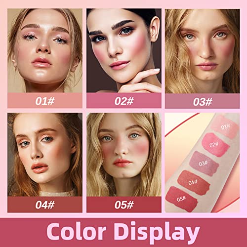 Newbang Liquid Blush, Natural Matte Finish, Hazy Dewy Cheek Tint, Beauty Soft Dewy Blush, Moisturizing Lightweight Blendable High Pigment, Soft Cream Face Blusher Makeup Breathable Feel #02Happy Pink #TOP5