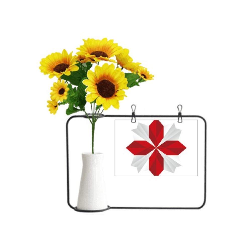 Fleurs d'origami artificielles avec vase bouteille et carte de bénédiction
