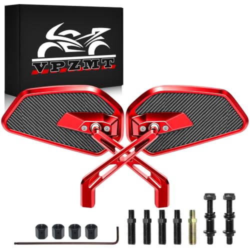Image of Motorcycle Red Carbon Fiber Rearview Mirrors for Harley Davidson