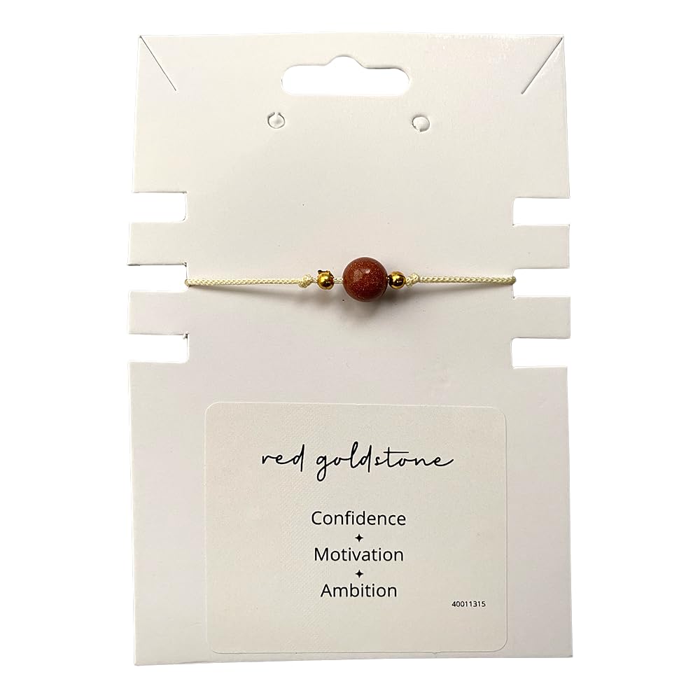 VIE Single Bead Wristlet, Red Goldstone