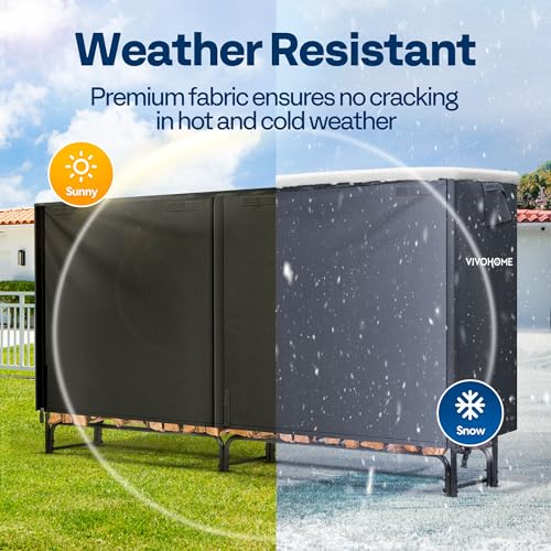 Vivohome VH285 8Ft Waterproof Log Rack Cover, Heavy Duty 600D Oxford Outdoor Firewood Storage Cover thumb #1