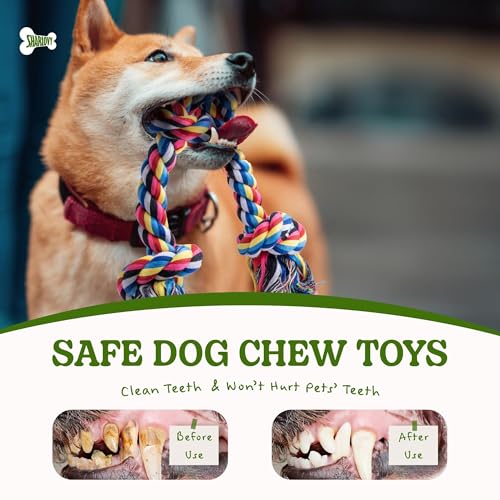 Image of Dog Rope Toy for Large Dogs Heavy Duty Dog Chew Toys for Aggressive Chewers | 2 Pack Indestructible Dog Toys for Super Chewer, Durable Tug of War Pet Toy for Medium to Large Breed Teeth Cleaning