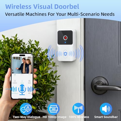 Eirolace Videoportero inalámbrico 1080p con WiFi y aplicación, Timbre Inalámbrico con Cámara, Timbre Exterior con vídeo, Resistente al Agua IP65, Audio de 2 Vías, visión Nocturna, Solo WiFi 2.4G - imagen 2