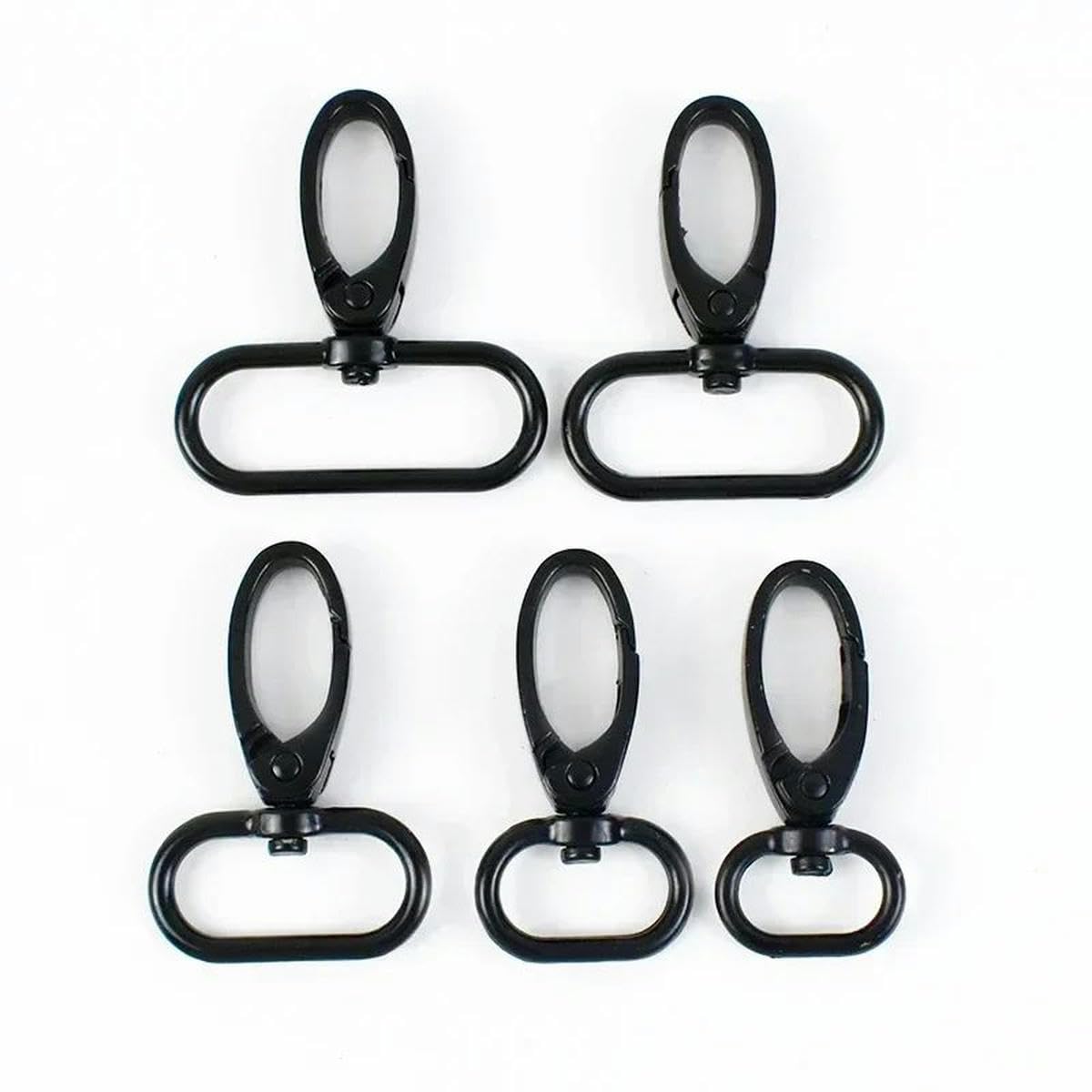50 hebillas de correa de metal con cierre de langosta, ganchos a presión para bolsas, perchas para bolsos, llavero DIY, accesorios de piezas de cuero, 38mm, negro