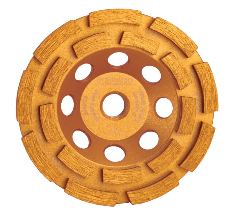 KSEIBI 644116 Diamond Concrete Grinding Wheel for Polishing and Cleaning Stone Concrete Surface, Cement, Marble, Rock, Granite Removing, Angle Grinder Wheels Cup (4-1/2 Inch Threaded Double Row)