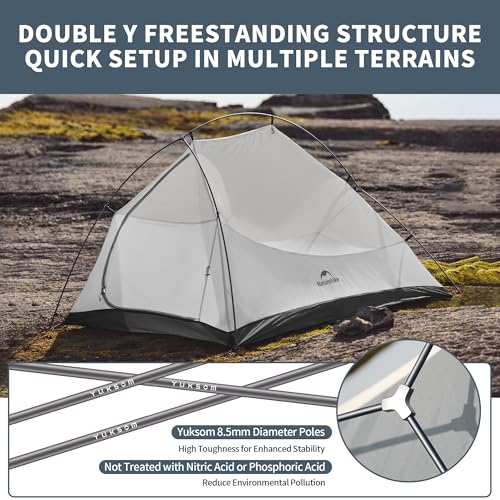 Image of Naturehike Cloud-Up 2 Person Tent Lightweight Backpacking Tent with Footprint - Free Standing Ultralight Camping Hiking Backpack Tents Two Person Tent