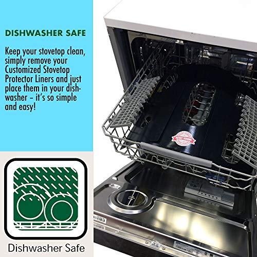 Premium Plus Stove Protectors for GE Gas Range Model JGB660EEJES, Custom Cut, Easy to Clean Stove Liner, Made in the USA.