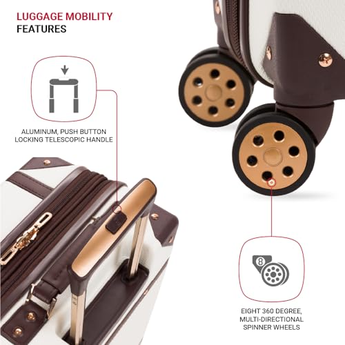 SwissGear 7739 Hardside Luggage Trunk with Spinner Wheels, White, Carry-On 19-Inch4