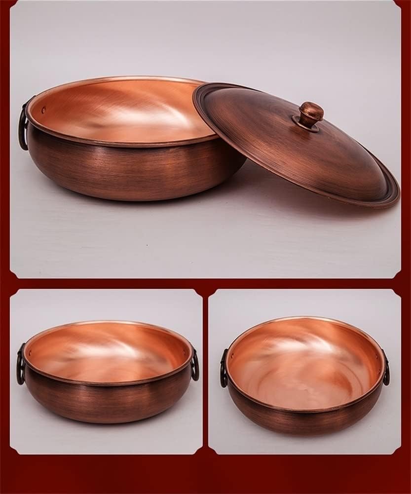 Kochtopf aus Kupfer, 28 cm, 5 kg Fassungsvermögen, Kupfer-Finish, vielseitig einsetzbar, ohne Deckel, enthält nur 1 Topf
