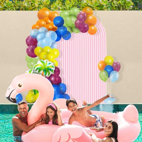 Image of Party Propz Summer Theme Decoration - 63 Pcs Birthday Balloons | Pool Party Items | Metallic Balloons | Summer Party Decor