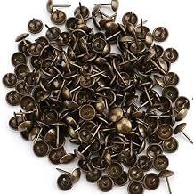 Kingrol 500PCS Upholstery Tacks Decorative Nailhead Trim, 7/16" Antique Brass Furniture Nails for Sofa Chair Headboard, Vintage Upholstery Tacks for DIY Upholstery Repair