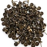 Kingrol 500PCS Upholstery Tacks Decorative Nailhead Trim, 7/16' Antique Brass Furniture Nails for Sofa Chair Headboard, Vintage Upholstery Tacks for DIY Upholstery Repair