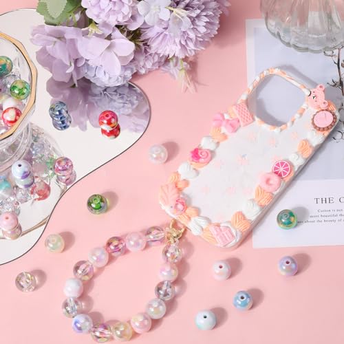 SUNNYCLUE 72Pcs Bubblegum Beads Bulk 16mm Round Beads Chunky Bead Colorful Transparent AB Color Iridescent Beadable Pen Beads Opaque Rainbow Bead Garland Loose Beads for Jewellery Making Beading Kits - Image 4