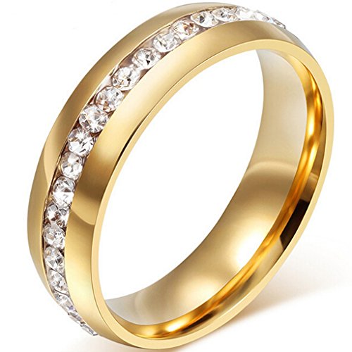 Jude Jewelers 8MM Stainless Steel Wedding Band Engagement Eternity Ring