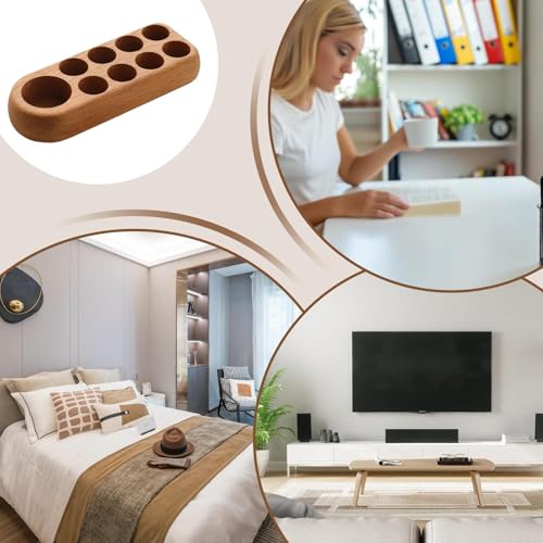 Organizador de esmaltes multi-ranura con base de madera compacta 7