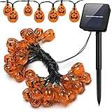 ソーラーＬＥＤイルミネーション ハロウィン 装飾 飾り ライト カボチャ イルミネーション パンプキン サクラ LED ライト 充電式 イルミ 屋内 屋外 防雨 祝日装飾 (10球)