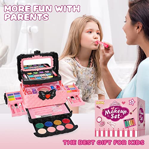 54 Pcs Kids Makeup Kit for Girls, Princess Real Washable Pretend Play Cosmetic Set Toys with Mirror, Non-Toxic & Safe… - Image 6