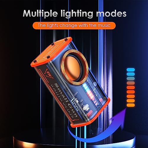 Image of Transparent Wireless Bluetooth Speaker Portable Mini Speaker with LED Colorful Lights Stereo Sound TWS Small Speakers for Office, Party Camping, Shower, Home, Travel