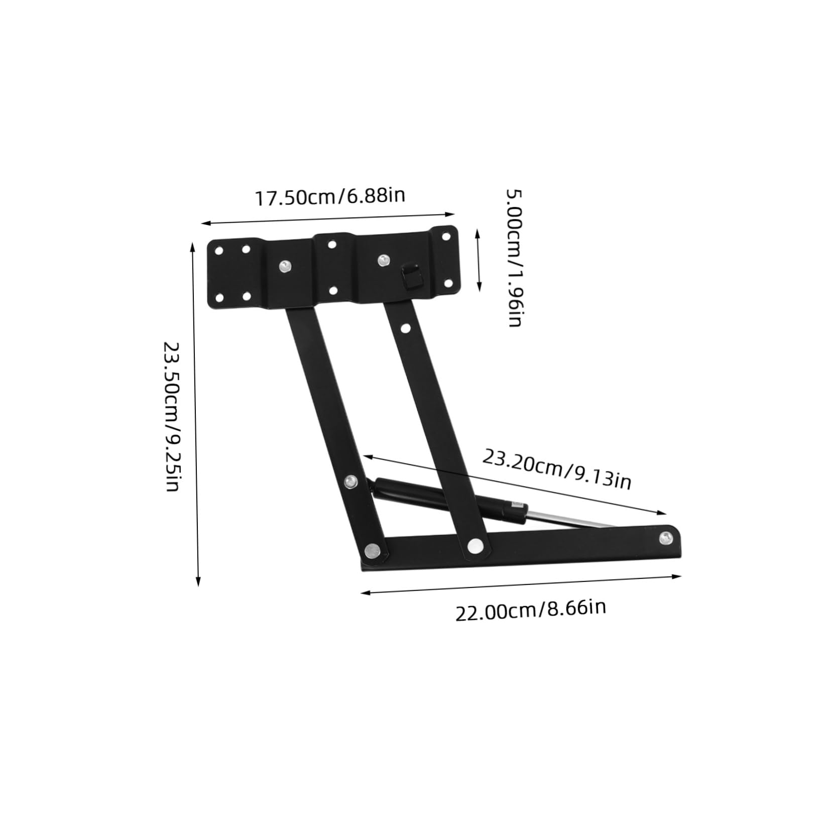 NUOBESTY Soporte de Mesa de Escritorio Gas Hidráulico 2piezas, Estructura de Hierro Resistente, Mecanismo Plegable para Sala y Dormitorio, Ahorro de Espacio