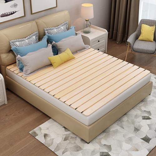 ZAQYCM lattenrost Matratzenunterlage Holzlattenrost, Einzel-/Doppel-/Zwillings-/Kingsize-/Queensize-Bett, Ersatzlattenrost, Horizontale Rollbettbretter, Faltbar(WxL 200x200cm(78.7x78.7))