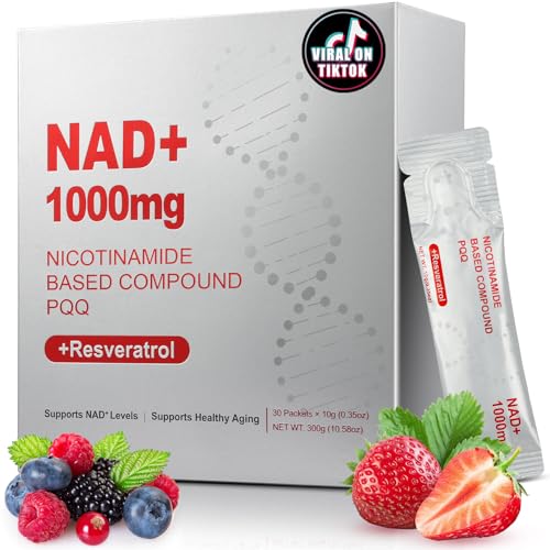 Image of 1000mg High-Potency NAD Liquid Supplement, Quercetin Phytosome & Resveratrol with PQQ, Boosts Cellular Energy, Focus & Healthy Aging - 1 Pc