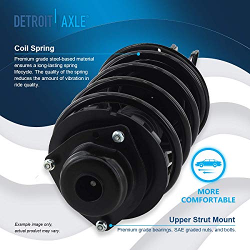 Image of Detroit Axle - 4pc Struts Shocks for Dodge Grand Caravan Chrysler Town & Country Plymouth Voyager, 2 Front Struts with Coil Spring Assembly 2 Rear Shock Absorbers Replacement Suspension Kit