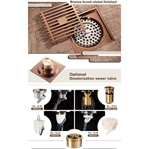 Siphon de sol de douche avec couvercle amovible et panier de filtration - 4