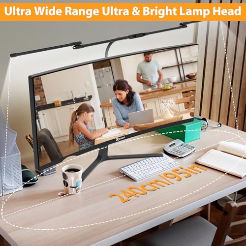 iVict Desk Lamp for Home Office, 24W Flexible Gooseneck Table Lamp, Desks Lamps with Clamp, 10 Color Modes 10 Brightness Eye-Caring Desk Light w/USB Adapter(Black) by iVict - Image 5