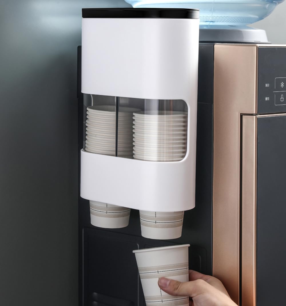 MH - Supporto per Bicchieri di Carta,Distributore di bicchieri monouso,Dispenser Bicchieri(nero)