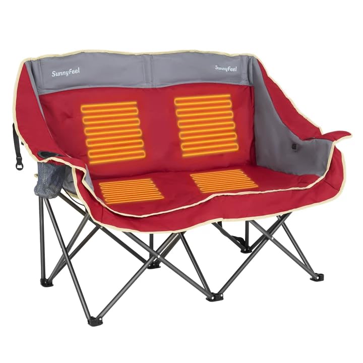 Amazon.com : SUNNYFEEL Heated Double Camping Chairs Padded