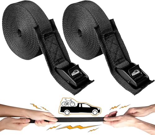 WEDAMER 2 Pack Kayak Tie Down Straps 5ft Cam Buckle Tie Downs Adjustable Kayak Strap for Trucks Motorcycles Boat RV - Ratchet Lashing Straps for Roof Rack Trailer Cargo Packing Securement (1